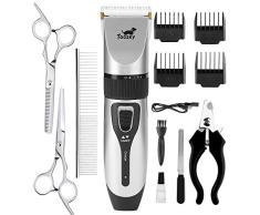 Toozey Tondeuse Chien Chat pour Poil Longs/Epais/Courts/Bouclés - Kit Tondeuse de Toilettage Silencieux sans Fil Rechargeable pour Tous Les Animaux, E-Book