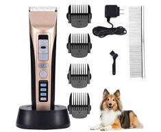 APoony Tondeuse Chien, Toilettage Professionnel Silencieuse Tondeuse Animaux Rechargeable sans Fil Tondeuse pour Toilettage de Chien Tondeuse Animaux pour Chien et Chat