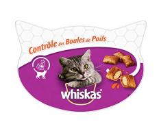 Whiskas Friandises pour le contrôle des boules de poils chez le chat, 8 boîtes de 60g de récompenses