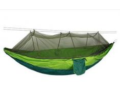 Idefair Hamac avec moustiquaire, double filet de camping imperméable et léger pour randonnée, voyage en plein air, vert clair