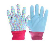 Lot de 3 paires de gants de jardinage doux et confortables pour enfants de 5 à 9 ans, S, Pois bleus, 3