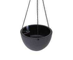 Hearthrousy Suspension Plante Panier Fer Pot de Fleurs Suspendues avec Chaîne Dextérieur Auto-Absorbant Jardinière Suspendue Décoration Murale ou à Suspendre pour Balcon