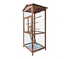 WilTec Volière d’Oiseaux en Bois Cage Oiseaux Cage d’Animaux Volière en Bois