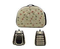 Itian Sac de transport pour animal de compagnie chien chat cage de Voyage caisse pliable Sac a main en forme de coeur (Jaunâtre)
