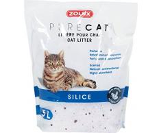 Zolux Litière pour Chat Pure Cat silice Naturelle 5 L neutralise antibactérienne, parfumée, Fort Pouvoir dabsorption