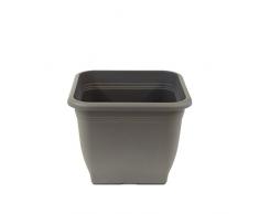 greemotion Pot de fleurs carré en plastique 40x40cm 25L - Pot pour plantes extérieures et intérieures - Pot de jardin couleur anthracite