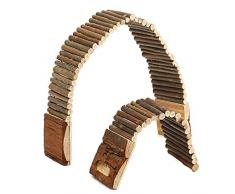 Yalulu Natural Flexible Bois Souris Rat Hamster échelle Pont Gerbil Animal Perroquet Oiseaux Canaries Jouets pour Rongeur