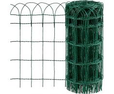 Amagabeli 0.65M x 25M Clôture de Jardin Bordure de Jardin Décorative Pliable Clôture Rouleau en métal RAL6005 Metallique Le Motif Protection pour Plantes Anti-Rouille Vert Fil de Métal Pelouse HC02