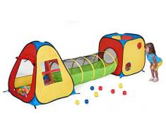 Utex 3 en 1 Pop Up Jouer Tente avec Tunnel, Balle Pit pour Les Enfants, garçons, Filles, bébés et Enfants en Bas âge, Playhouse intérieur / extérieur