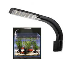 KOKOMALL LED Eclairage Aquarium Blanc, Lumiere Lampe Nano à Clip pour Poisson Plantes 23-50 cm