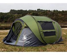 OFAY Tente Dôme De Camping Instantanée Pop Up 4-6 Personnes Abri Étanche Familial À Configuration Automatique pour La Randonnée en Plein Air,Vert