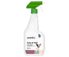 Animigo Spray Anti Puces et Tiques - Insecticide et Anti Parasitaire Contre Puce, Tique, Mouche, Moustique - Composition Naturelle et Non-Toxique pour Chiens et Chiots - Spray Répulsif de 590ml