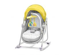 Kinderkraft Transat Bébé UNIMO, 5 en 1, Balancelle, Berceau, Pliable, Jaune