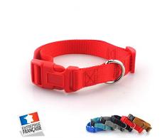 NAMCHE Collier pour Chien Souple Résistant et Confortable -Excellente Qualité (L, Rouge)