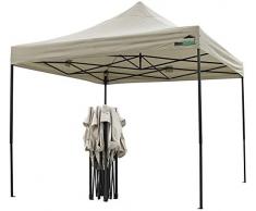 MaxxGarden Tente de réception Pliante 3x3 - à Utiliser comme pavillon, pergola, Tente de Jardin, chapiteau ou tonnelle - Beige