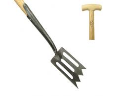 DeWit Bêche de jardin sportive avec trous & poignée en T pratique 111cm I Accessoires de jardin premium pour creuser dans un sol lourd & léger I Bêche professionnelle de qualité I Fabriqué en Hollande