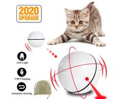 Balle interactive pour chat - Détection dobstacles - Jouet pour chaton avec fonction de minuterie LED rechargeable par USB - Cadeau idéal pour votre chat et chiot