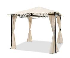 TOOLPORT Pavillon de Jardin Pavillon étanche 3x3 m avec Tente de Jardin 4 côtés 180 g/m², Couverture de Toit en Tente de réception Beige