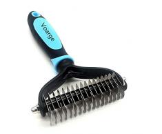 Brosse pour Toilettage de Chiens et Chats de Voyage - Outil de toilettage Peigne râteau de démêlage cheveux pour chien et chat à poils longs, Bleu