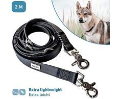 PetTec Laisse 2m pour Chien en Trioflex, Parfaite pour Toutes Tailles de Chien Jusqu’à 50kg, Laisse Éducative, Mousqueton Solide, Imperméable, Robuste, Noir, Design Ergonomique - Slim Edition