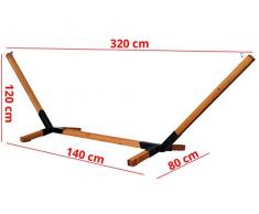 Megaastore Support pour hamac en bois de hêtre jusquà 150 kg | Armature pour hamac double | Largeur : 320 cm