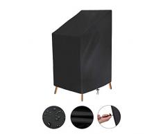 Osarke Housse pour Chaises de Jardin Empilables Housse Fauteuil de Jardin Imperméable Housse Protectrice pour Chaises Jardin Anti-UV 420D Oxford 65 x 65 x 80/120 cm Noir