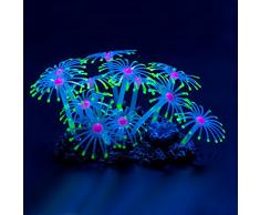 Uniclife Effet Glowing Artificiel Corail Décor Végétal Dornement pour les Poissons Aquarium, Jaune