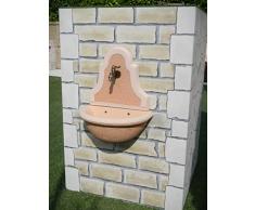 Fontaine murale Danube, 54 x 34 x H 67 cm, en différents coloris, en matériaux lavés