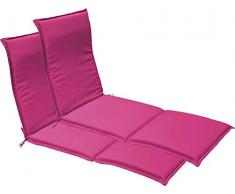 Coussin Garden 190 x 60 x 4 cm pour bain de soleil - Lot de 2 - Framboise