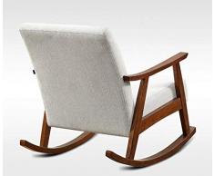 LOKKG Chaise Longue dextérieur Sun, Bain de Soleil, Adulte, Tissu, Loisirs, Bois Massif, accoudoirs, Jardin, Balcon Blanc