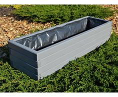 Nouveau bac à fleurs en bois tOP pot de fleurs pour jardin et terrasse montée d2-gris Länge 60 cm