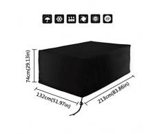 Repuhand Housse de Protection Bâche Table de Jardin Couverture Jardin pour Meuble Extérieur Rectangulaire 210D Oxford Noir Protection extérieure résistante imperméable de Meubles