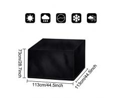 Vzesok Housse de Protection Bâche Housse de Protection Table de Jardin Couverture Jardin pour Meuble Carrée Extérieur Rectangulaire 420D Oxford Noir 113 x 113 x 73cm