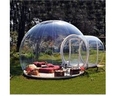 Wly&Home Extérieur Tunnel Backyard Tente Transparente Air Dôme, Simple Gonflable Bulle Tente Maison Camping avec Soufflantes Et Équipement De Réparation,C