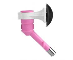 Fdit Distributeur deau en Plastique Distributeur Fontaine Eau danimal familier Suspendu Cage pour Chien Hamster Lapin Chat(Rose)