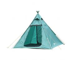 Outsunny Tente tipi Camping 4 pers. Max. - 2 Grandes Portes avec moustiquaires - Structure Acier - dim. 2,15L x 2,15l x 2H m Polyester Oxford Vert