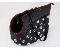 HobbyDog TORCWL3 Sac de Transport pour Chien Motif Pattes Noir 22 x 20 x 36 cm