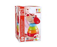 Hape- Jouet en Bois Puppy Arc en Ciel à Empiler, E0448