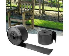 YAOBLUESEA Bordures Jardin, Flexible Bordure Pelouse en Plastique Rouleau Bordure pour Jardin,25m x 10cm(LxH) Noir