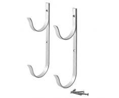Paletur88 Suspension 2PCS Aluminium Alliage Jardin Pinceaux Aspirateur Tuyaux pour Télescopique Mât Piscine Portable Extérieur Crochet Feuille Râteaux Organisateur Durable Polyvalent