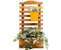 Z·Bling Jardinière avec Treillis bac à Fleurs Treillage Bois Jardin Pot Plantes résistant 72 * 30 * 16 cm,Nature