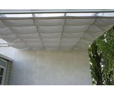 Chalet et Jardin - 12-806009 - CouvTerrasse Toile dOmbrage Coulissante pour Toit-Terrasse Coton - Ecru