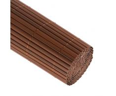 JAROLIFT Canisse en PVC 120 x 1000cm (2x 5m longueur), marron compris 100 attaches-câble, marron