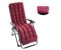 Interlink-UK Coussin Chaise Longue Extérieur avec Capuche Antidérapante,Coussin transat Jardin,Coussin Bain de Soleil,Coussin Chaise Longue Pliable,Coussin de Jardin Extérieur(Rouge)