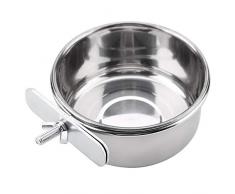 Duokon Bol à Suspendre en Acier Inoxydable pour Perle de Perruche Oiseau Feeder Cage à Oiseaux Nourriture Alimentation Accessoire(M)