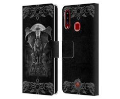 Head Case Designs Officiel Anne Stokes Gargouille Tribal Coque en Cuir à Portefeuille Compatible avec Samsung Galaxy A20s (2019)