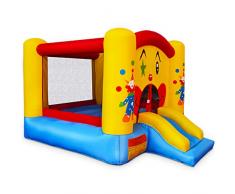 GOPLUS Aire de Jeu Trampoline Gonflable pour Enfants, Forme de Clown et de Château, 300 x 225 x 175 CM, Multicolore