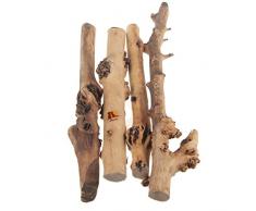 Lots de 4 décorations Emours en bois pour terrarium - Décor naturel pour reptiles