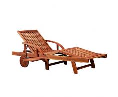 Deuba Chaise Longue Tami Sun en Bois dacacia 200cm - transat Bain de Soleil