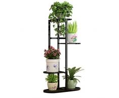 Seciie Étagère à Fleurs Fer Forgé Porte Plante de 4 Niveaux Support de Pot de Fleurs pour Jardin Balcon Terrasse - 45 x 22 x 83cm